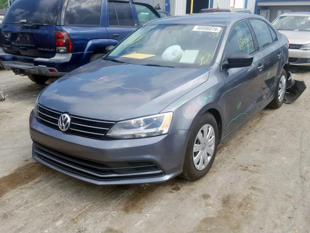 3VW2K7AJXFM274456 - 2015 VOLKSWAGEN JETTA BASE GRAY photo 2