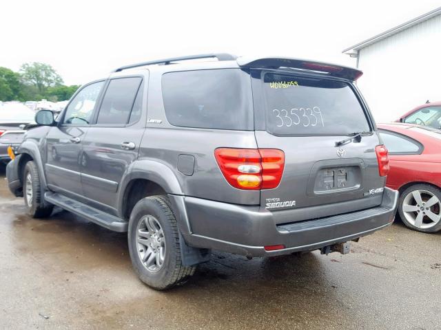 5TDBT48A84S229470 - 2004 TOYOTA SEQUOIA LI GRAY photo 3