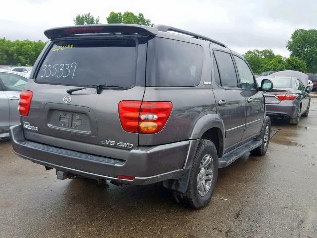 5TDBT48A84S229470 - 2004 TOYOTA SEQUOIA LI GRAY photo 4