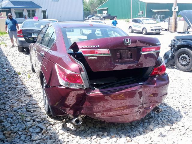 1HGCP3F83CA012599 - 2012 HONDA ACCORD EXL RED photo 3