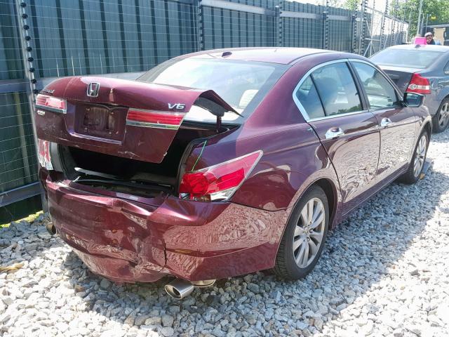 1HGCP3F83CA012599 - 2012 HONDA ACCORD EXL RED photo 4