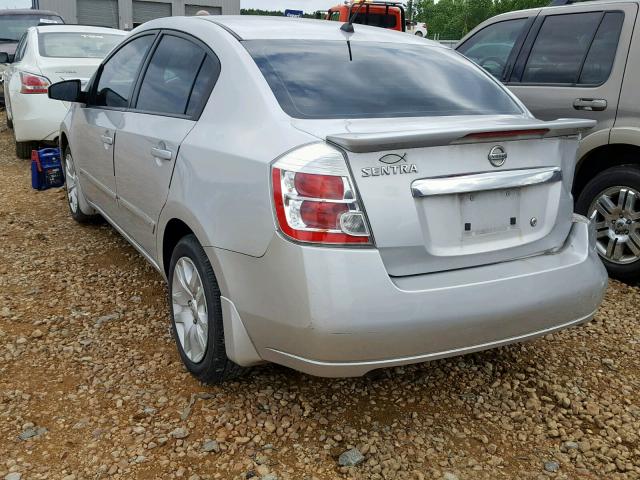 3N1AB6AP1CL689635 - 2012 NISSAN SENTRA 2.0 SILVER photo 3