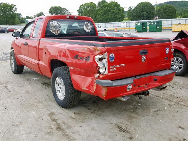 1D7HW42N26S669214 - 2006 DODGE DAKOTA SLT RED photo 3