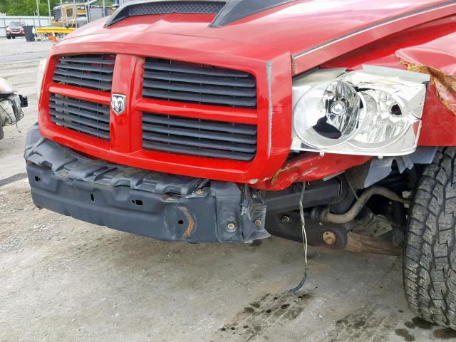 1D7HW42N26S669214 - 2006 DODGE DAKOTA SLT RED photo 9