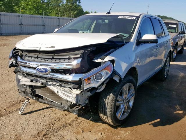 2FMDK3JC0DBA25289 - 2013 FORD EDGE SEL WHITE photo 2