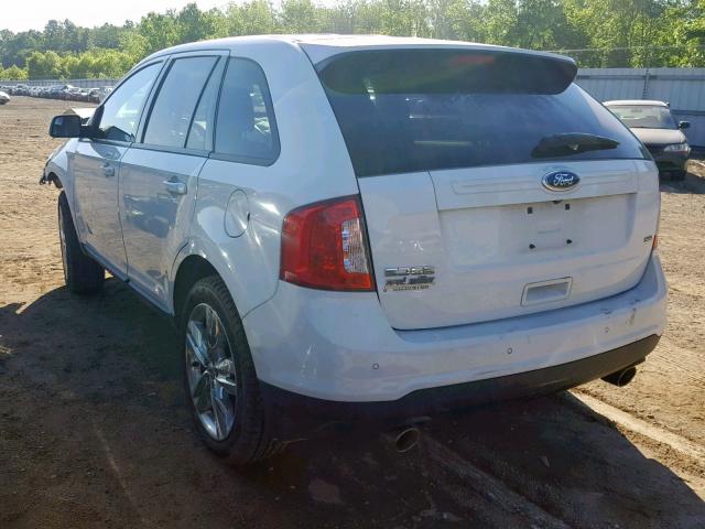 2FMDK3JC0DBA25289 - 2013 FORD EDGE SEL WHITE photo 3