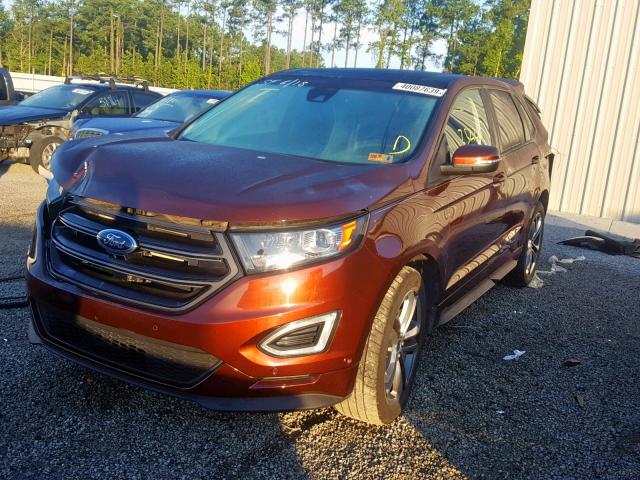 2FMPK4AP6GBC05385 - 2016 FORD EDGE SPORT RED photo 2