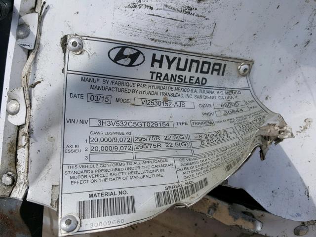 3H3V532C5GT029154 - 2016 HYUNDAI DRYVAN WHITE photo 10