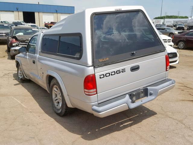 1B7FL36X92S501287 - 2002 DODGE DAKOTA SPO SILVER photo 3