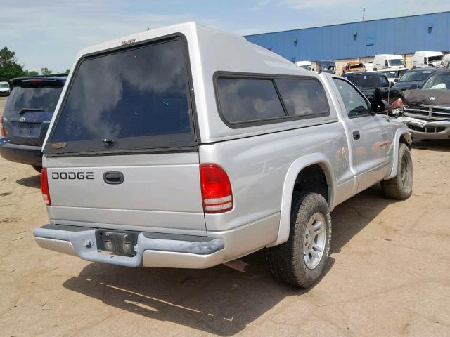 1B7FL36X92S501287 - 2002 DODGE DAKOTA SPO SILVER photo 4