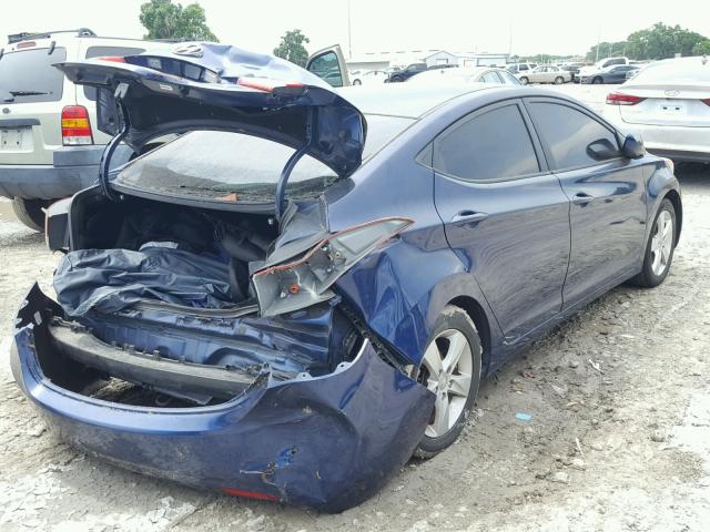 KMHDH4AE4DU792983 - 2013 HYUNDAI ELANTRA GL BLUE photo 4