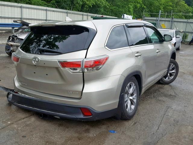 5TDBKRFH9GS282733 - 2016 TOYOTA HIGHLANDER GOLD photo 4