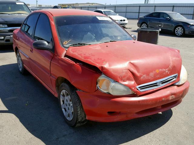 KNADC123126150198 - 2002 KIA RIO RED photo 1