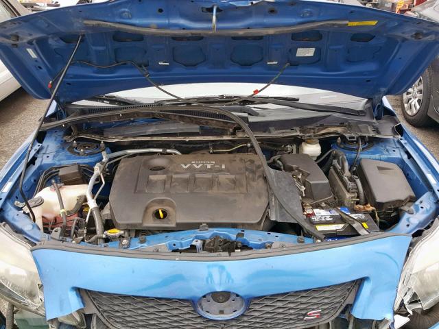 1NXBU40E49Z121163 - 2009 TOYOTA COROLLA BA BLUE photo 7