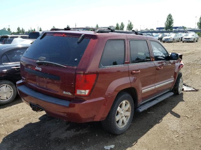 1J8HR48M98C233983 - 2008 JEEP GRAND CHER RED photo 4