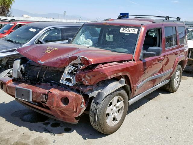 1J8HG48K57C588572 - 2007 JEEP COMMANDER RED photo 2