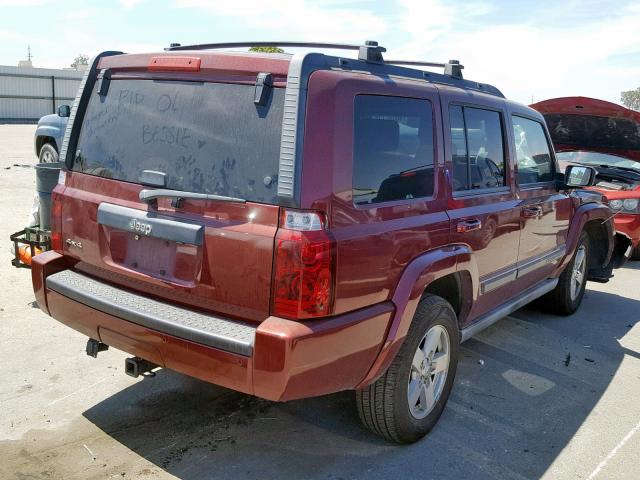 1J8HG48K57C588572 - 2007 JEEP COMMANDER RED photo 4