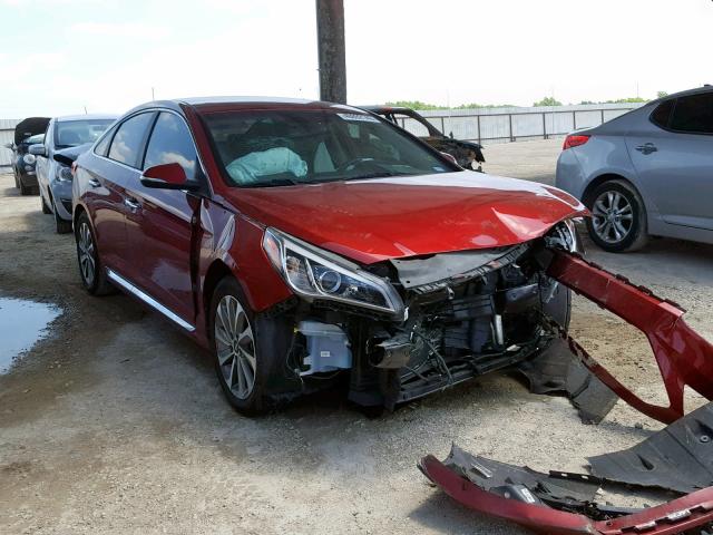 5NPE34AF2FH106632 - 2015 HYUNDAI SONATA SPO RED photo 1