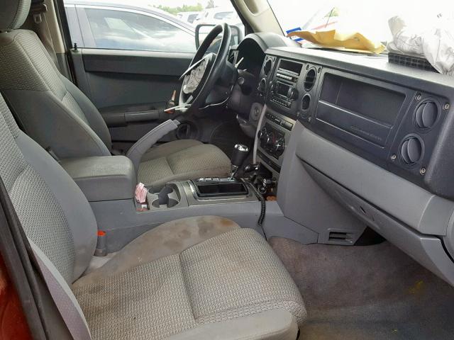 1J8HH48K57C534167 - 2007 JEEP COMMANDER RED photo 5