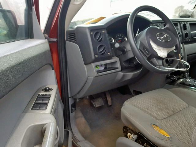 1J8HH48K57C534167 - 2007 JEEP COMMANDER RED photo 9