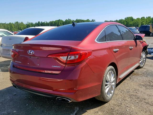 5NPE34AF5FH029805 - 2015 HYUNDAI SONATA SPO BURGUNDY photo 4