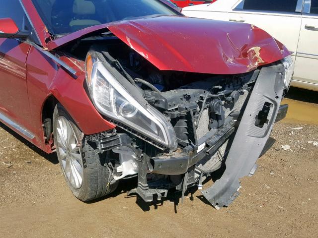 5NPE34AF5FH029805 - 2015 HYUNDAI SONATA SPO BURGUNDY photo 9