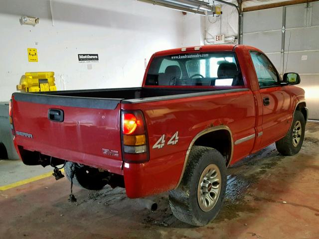 1GTEK14V57Z159954 - 2007 GMC NEW SIERRA RED photo 4