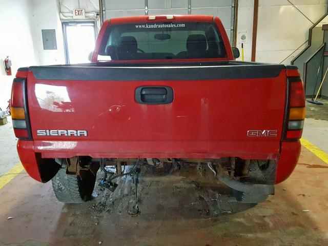 1GTEK14V57Z159954 - 2007 GMC NEW SIERRA RED photo 9