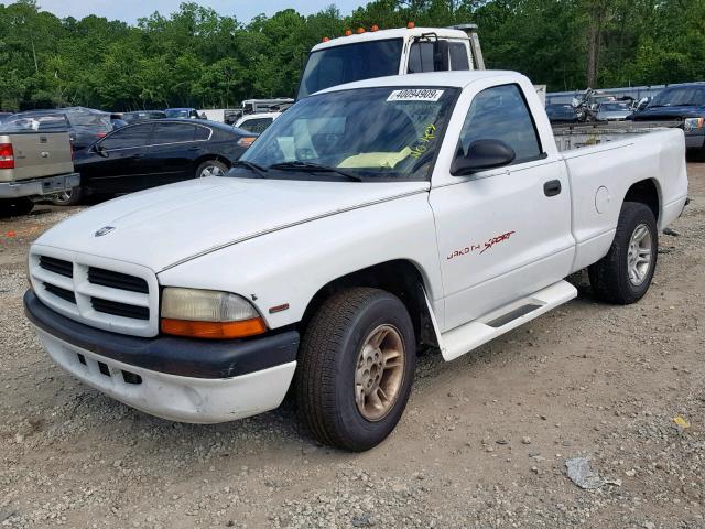 1B7FL26P1VS243619 - 1997 DODGE DAKOTA WHITE photo 2