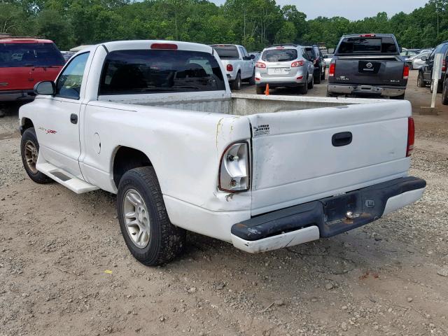 1B7FL26P1VS243619 - 1997 DODGE DAKOTA WHITE photo 3