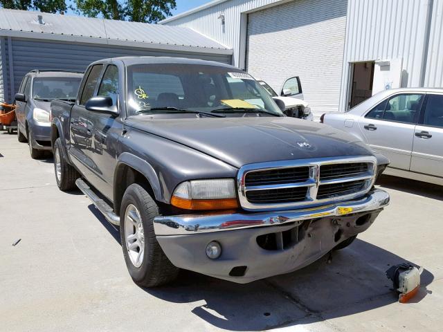 1D7HL48N54S717527 - 2004 DODGE DAKOTA QUA GRAY photo 1