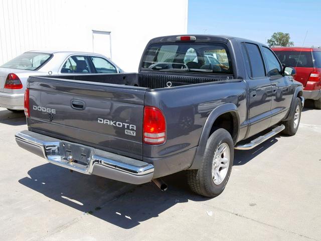 1D7HL48N54S717527 - 2004 DODGE DAKOTA QUA GRAY photo 4