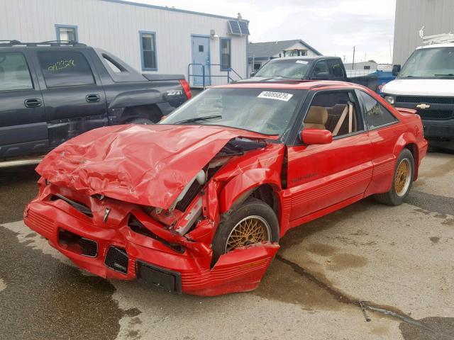 1G2WJ14T2NF312718 - 1992 PONTIAC GRAND PRIX RED photo 2
