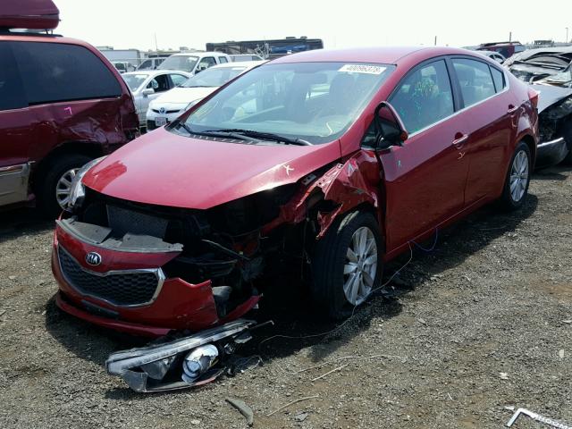 KNAFX4A87F5359811 - 2015 KIA FORTE EX RED photo 2