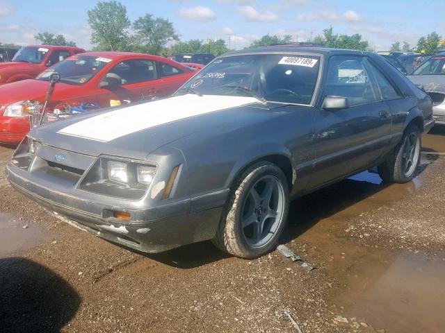 1FABP28M8GF256343 - 1986 FORD MUSTANG LX GRAY photo 2