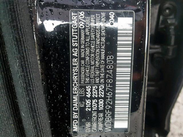 WDBRF92H67F874808 - 2007 MERCEDES-BENZ C 280 4MAT BLACK photo 10