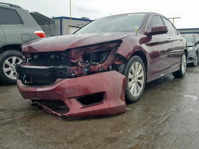 1HGCR2F87DA035616 - 2013 HONDA ACCORD EXL MAROON photo 2