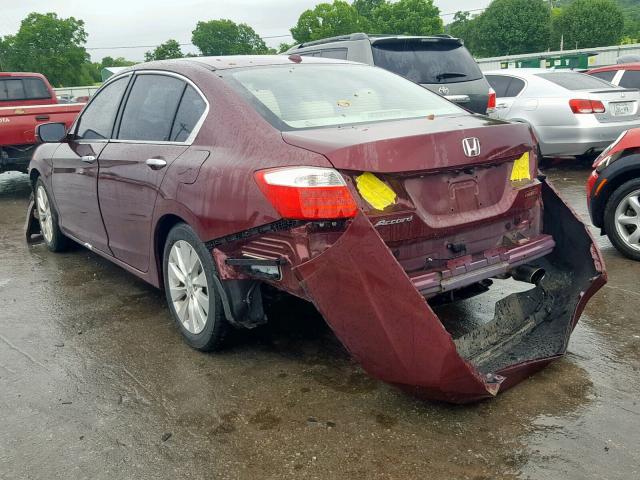 1HGCR2F87DA035616 - 2013 HONDA ACCORD EXL MAROON photo 3