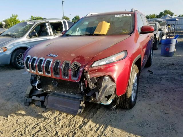 1C4PJMCS9EW278254 - 2014 JEEP CHEROKEE L MAROON photo 2