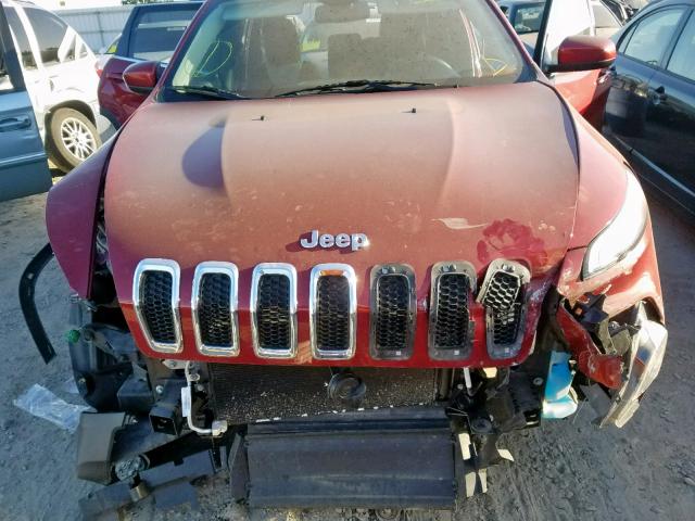 1C4PJMCS9EW278254 - 2014 JEEP CHEROKEE L MAROON photo 7