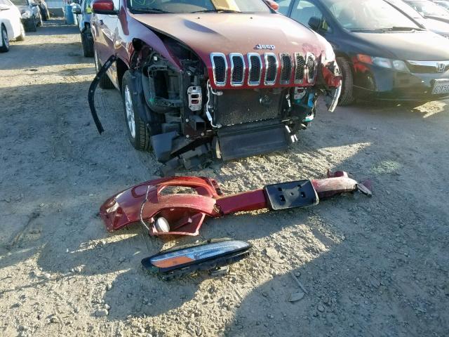 1C4PJMCS9EW278254 - 2014 JEEP CHEROKEE L MAROON photo 9