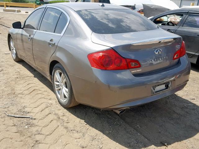 JN1CV6AP4DM724093 - 2013 INFINITI G37 BASE GRAY photo 3