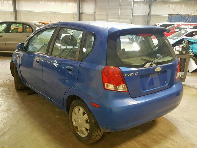 KL1TG62675B313773 - 2005 CHEVROLET AVEO LT BLUE photo 3