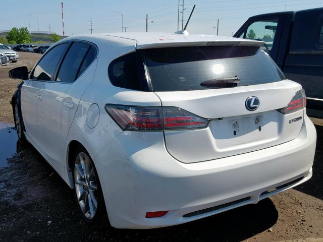 JTHKD5BH7C2062855 - 2012 LEXUS CT 200 WHITE photo 3