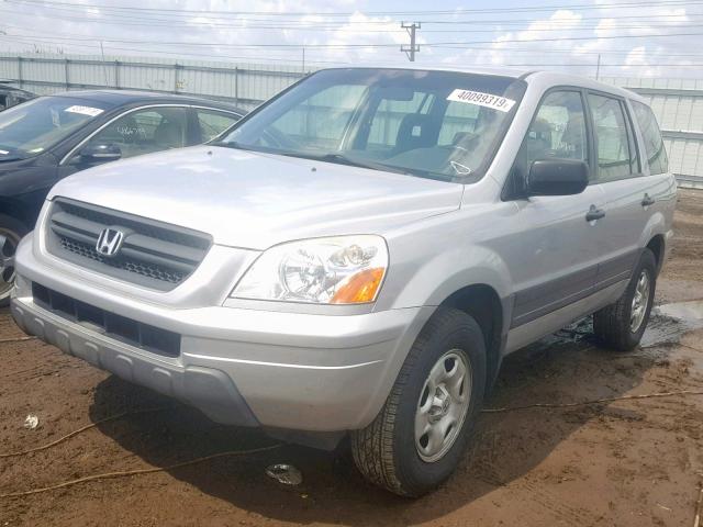 2HKYF18105H558803 - 2005 HONDA PILOT LX SILVER photo 2