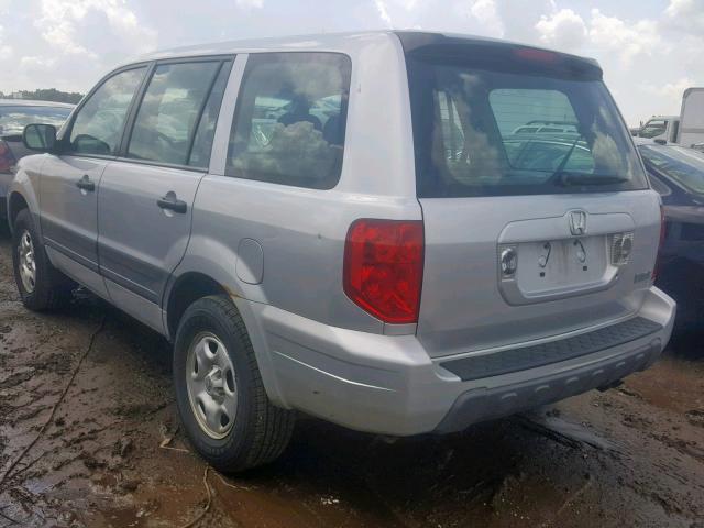 2HKYF18105H558803 - 2005 HONDA PILOT LX SILVER photo 3