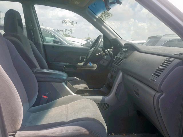 2HKYF18105H558803 - 2005 HONDA PILOT LX SILVER photo 5