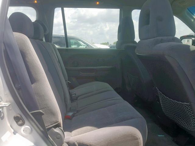 2HKYF18105H558803 - 2005 HONDA PILOT LX SILVER photo 6