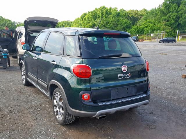 ZFBCFADH7EZ007308 - 2014 FIAT 500L TREKK GREEN photo 3