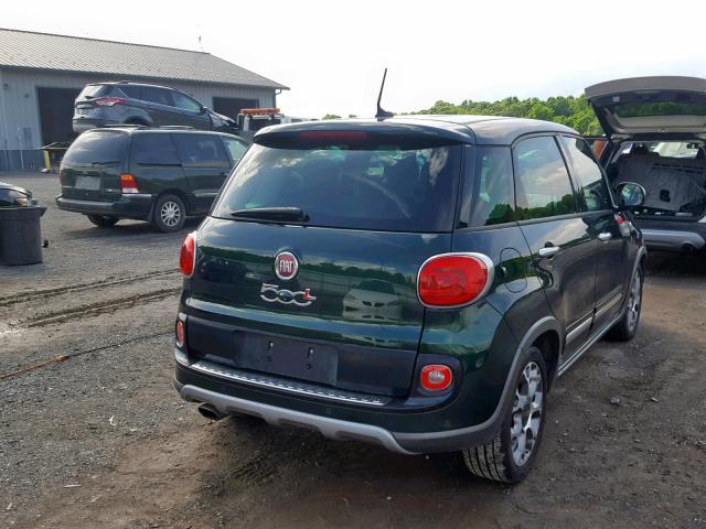 ZFBCFADH7EZ007308 - 2014 FIAT 500L TREKK GREEN photo 4